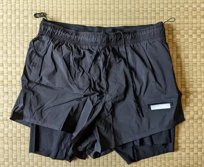 Pre-owned Satisfy Distance 3" Running Shorts Made In Portugal In Black