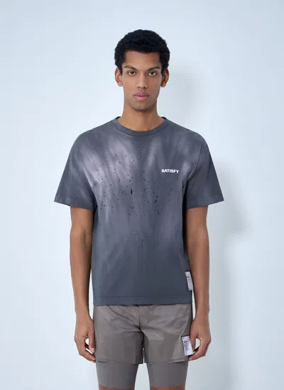 Satisfy Distressed Cotton T-shirt In Gray