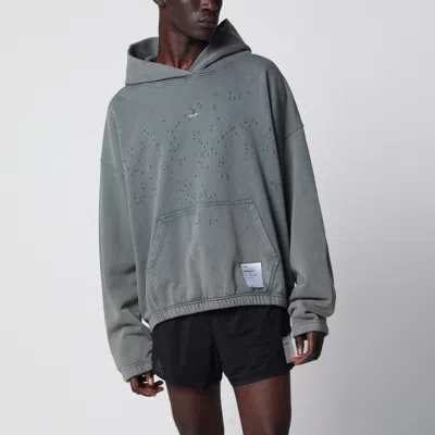 Satisfy Faded Black Moth Tech Hoodie In Gray