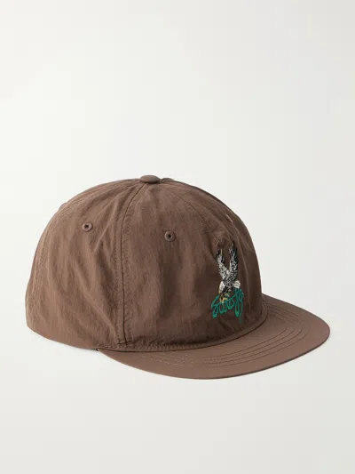 Satisfy Flitesilk Logo-embroidered Panelled Shell Cap In Brown