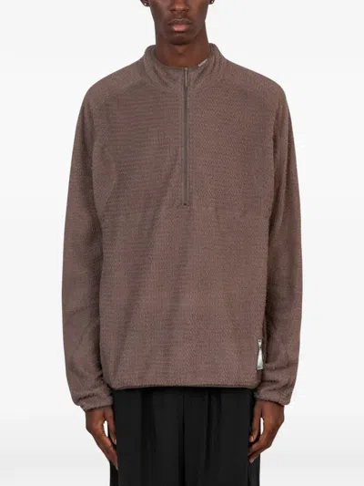 Satisfy Fuzzfleece Ad Half-zip Sweater In Brown