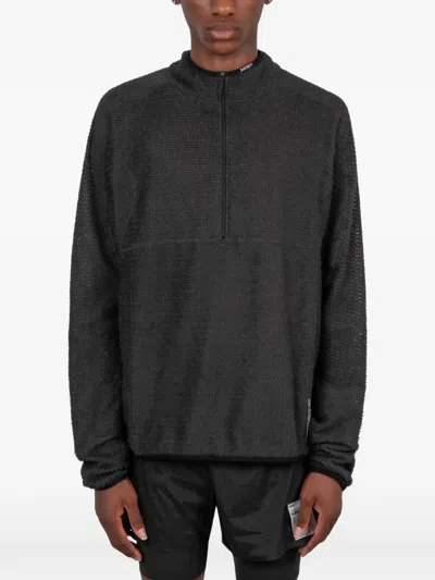 Satisfy Fuzzfleece Ad Half-zip Sweater In Black