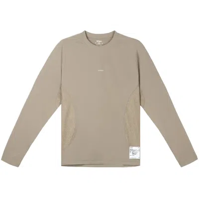 Pre-owned Satisfy Fuzzfleece Octa Long Tee 'fallen Rock' | Tan | Men's Size M