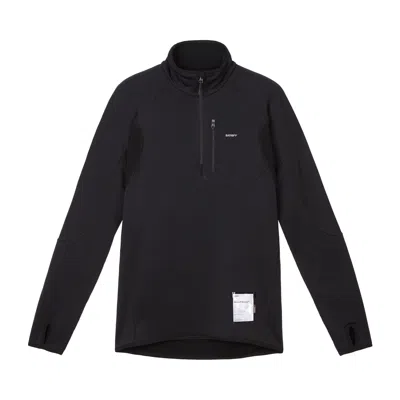 Pre-owned Satisfy Ghostfleece Half-zip Sweatshirt 'black' | Men's Size L