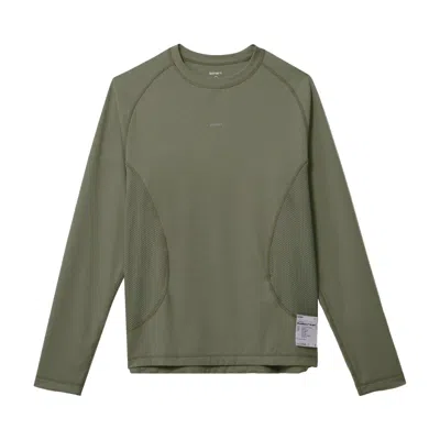 Pre-owned Satisfy Ghostfleece Octa Long-sleeve Tee 'vetiver' | Green | Men's Size Xl