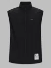 Satisfy Black Sleeveless High-collar Zippered Nylon Jacket In Black