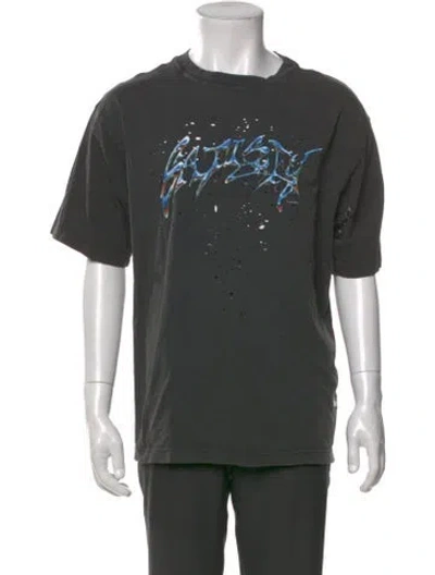 Pre-owned Satisfy Graphic Print Crew Neck T-shirt In Black