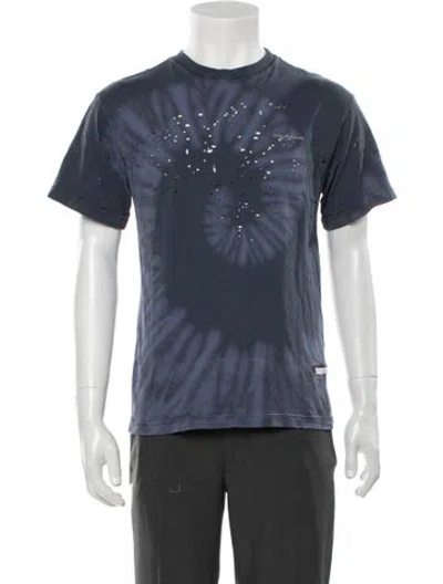 Pre-owned Satisfy Graphic Print Crew Neck T-shirt In Blue