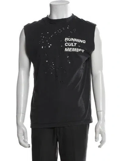 Pre-owned Satisfy Graphic Print Crew Neck T-shirt In Gray