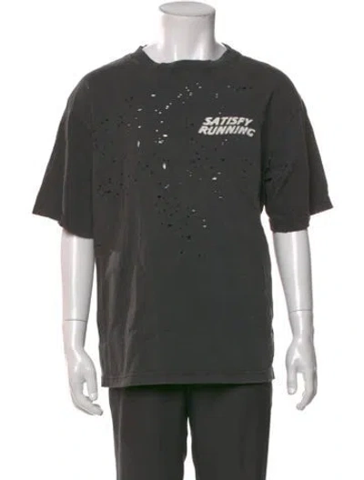 Pre-owned Satisfy Graphic Print Crew Neck T-shirt In Gray