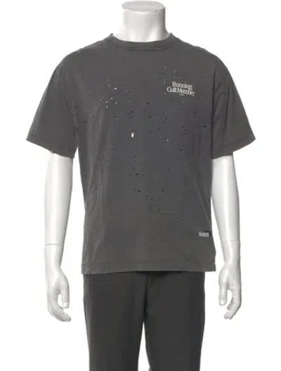 Pre-owned Satisfy Graphic Print Crew Neck T-shirt In Gray