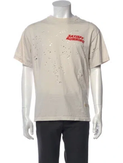 Pre-owned Satisfy Graphic Print Crew Neck T-shirt In Neutrals