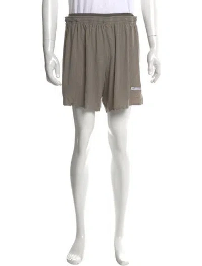 Pre-owned Satisfy Graphic Print Jogger Shorts In Gray