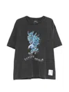 Satisfy Distressed Graphic-print T-shirt In Gray