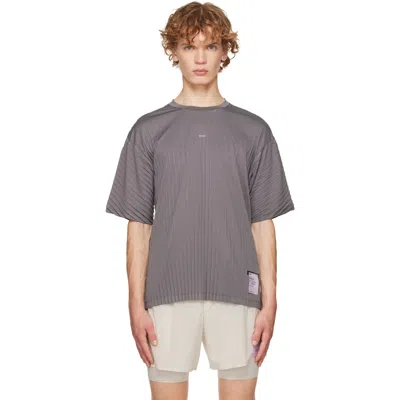 Satisfy Auralite Pleated T-shirt In Granite Grey In Gray
