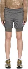 Satisfy Gray Coffeethermal 8 Shorts In Gunmetal