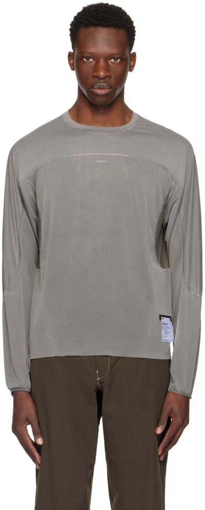 Satisfy Gray Desert Long Sleeve T-shirt In Mineral Graphite