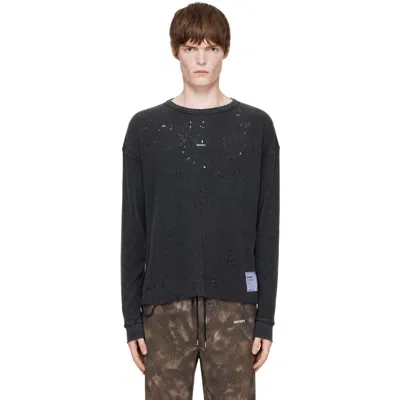 Satisfy Gray Mothtech Waffle Long T-shirt In Black
