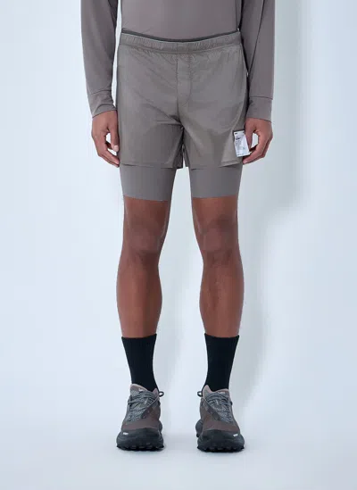 Satisfy Layered Performance Shorts In Gray