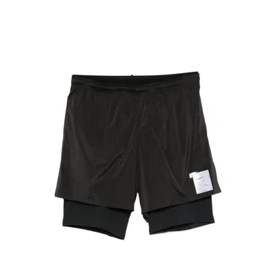 Satisfy Layered Technical Running Shorts In Black