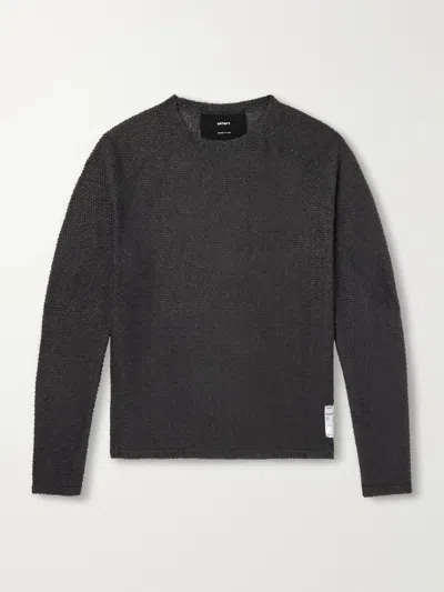 Satisfy Fuzzfleece Ad Long Sleeve Tee With Round Neck In Black