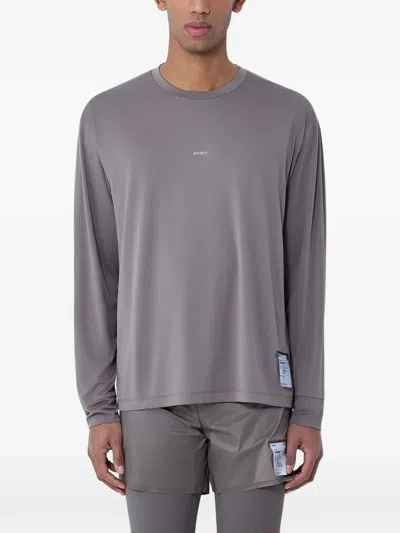 Satisfy Logo-detail Long-sleeved T-shirt In Gray