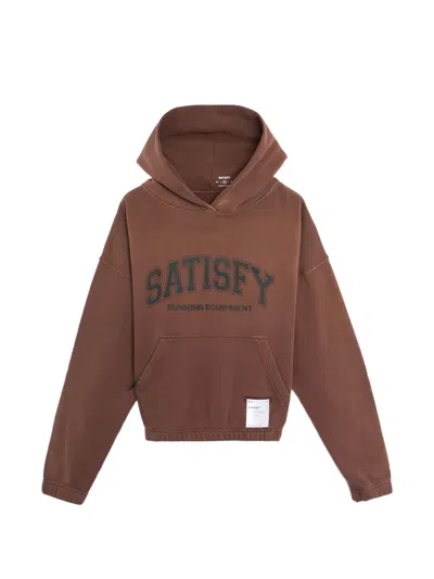 Satisfy Logo-print Hoodie In Brown