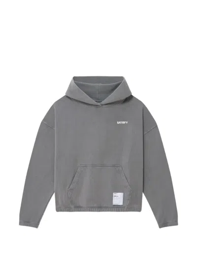 Satisfy Logo-print Hoodie In Gray