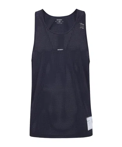 Satisfy Logo-print Tank Top In Blue