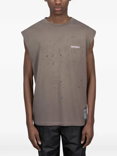 Satisfy Logo-print Tank Top In Neutral