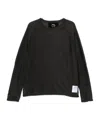 Satisfy Waffle-knit Raglan-sleeve Sweater In Black