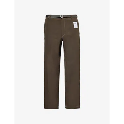 Satisfy Mens Brown Peaceshell™ Wide-leg Stretch-woven Trousers