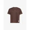 SATISFY SATISFY MEN'S BROWN SOFTCELL™ CORDURA® CLIMB BRAND-PATCH COTTON-BLEND JERSEY T-SHIRT