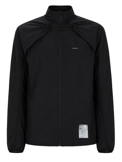 Satisfy Men's Lightweight Zip-up Running Jacket In Black