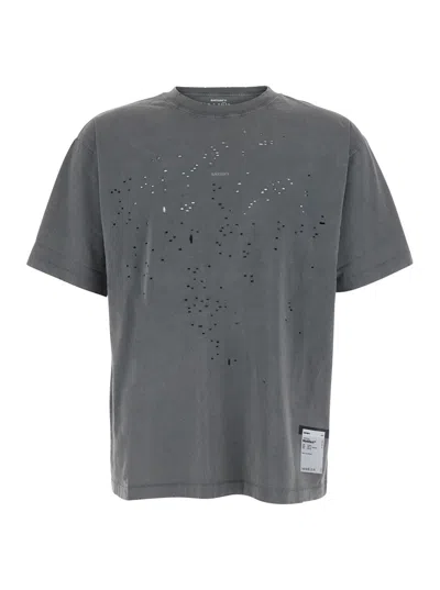 Satisfy Men's Logo Front Cotton Round-neck T-shirt In Grey