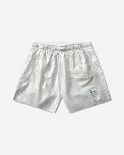 Satisfy Men S Peaceshell 5in Unlined Shorts Silver Foil In White