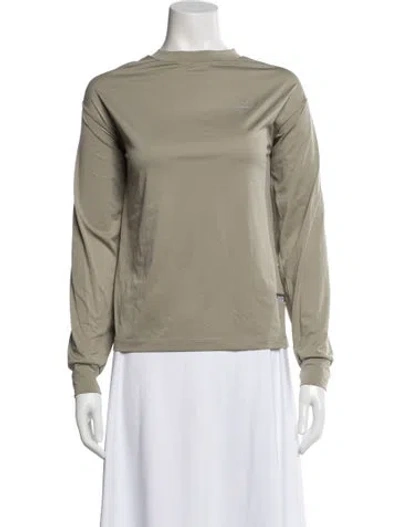 Pre-owned Satisfy Mock Neck Long Sleeve Top In Neutral