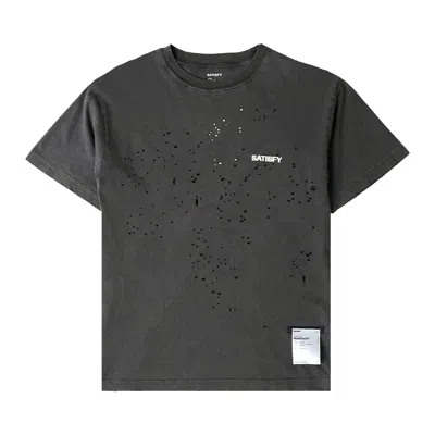 Pre-owned Satisfy Mothtech Basic Logo T-shirt 'aged Black' | Men's Size Xl