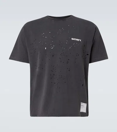 Satisfy Mothtech Cotton Jersey T-shirt In Aged Black