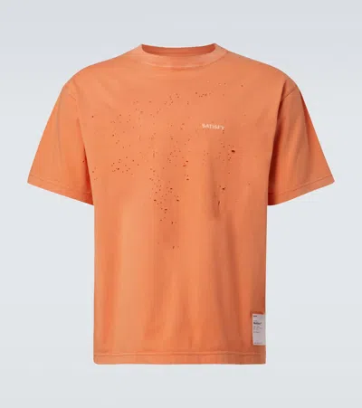 Satisfy Mothtech Cotton Jersey T-shirt In Aged Dusty Orange