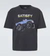 Satisfy Mothtech Distressed Cotton Jersey T-shirt In Black