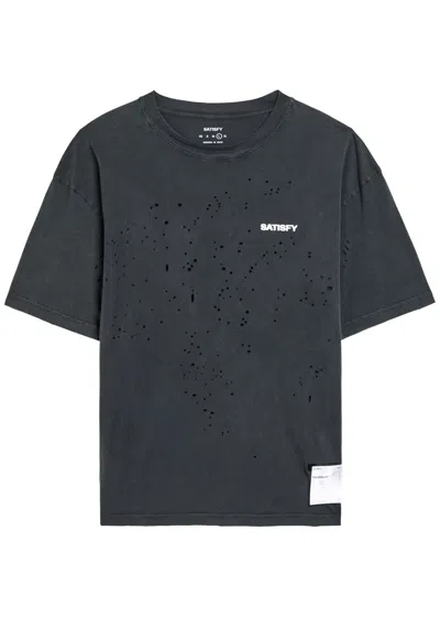 Satisfy Mothtech Distressed Cotton T-shirt In Animal Print