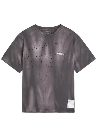 Satisfy Mothtech Distressed Cotton T-shirt In Purple