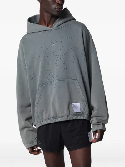Satisfy Faded Black Moth Tech Hoodie In Gray