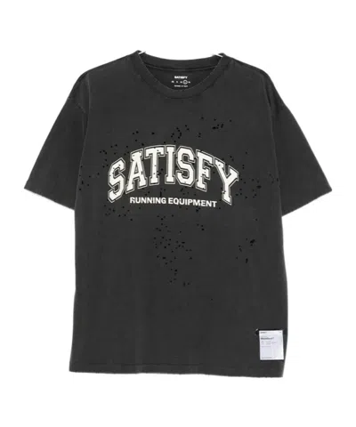 Satisfy Mothtech Distressed Logo T-shirt In Black