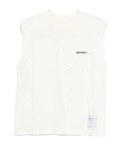 Satisfy Mothtech Distressed Muscle T-shirt In White