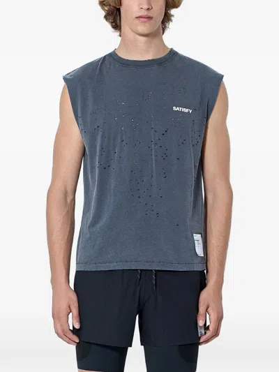Satisfy Mothtech Distressed T-shirt In Gray
