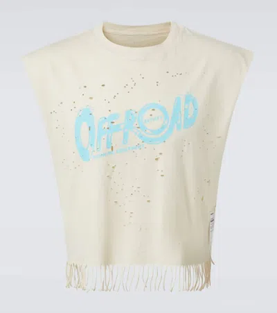 Satisfy Mothtech Fringed Cotton Jersey Top In White
