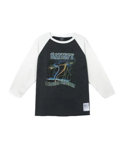SATISFY SATISFY MOTHTECH GRAPHIC BASEBALL T-SHIRT