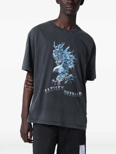 Satisfy T-shirt Mothtech Off Road Aged Black In Gray